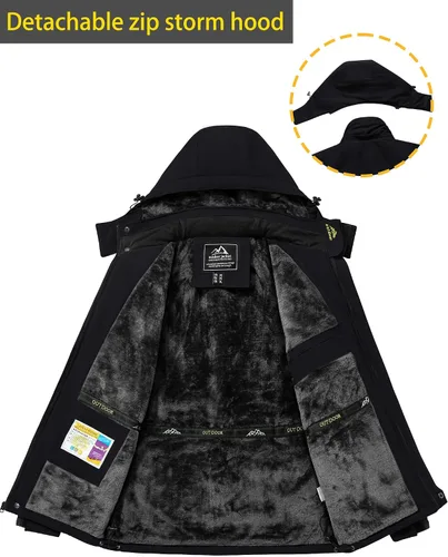 Vista 4 de TACVASEN Men's Winter Ski Jacket Waterproof Snow Coats Snowboard Fleece Lining Jacket Warm Parka with Hooded
