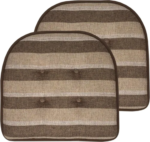 Vista 83 de Sweet Home Collection - Cojín de asiento de espuma viscoelástica y respaldo de caucho antideslizante con capitoné para silla, cojín en U, 17x16 Gris