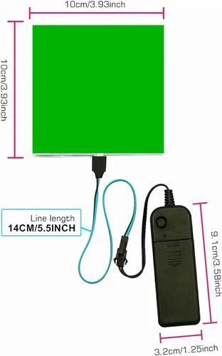Vista 7 de Ourbest Panel de luz de hoja EL 2 piezas - Máscara cortable electroluminiscente de papel para ojos, iluminación DIY, cosplay, decoración de fiesta