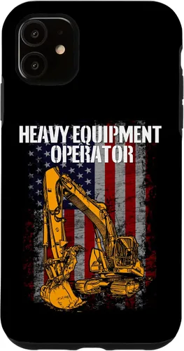 Vista 6 de Funda para excavadora de retroexcavadora con bandera de Estados Unidos para iPhone 12 mini