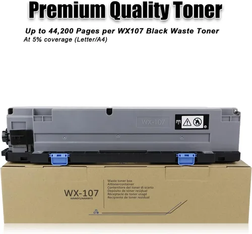 Vista 3 de ValueColor Compatible con WX-107 WX107 Caja de tóner residual de repuesto para impresoras Konica Minolta Bizhub C250i C300i C360i C450i C550i C650i.