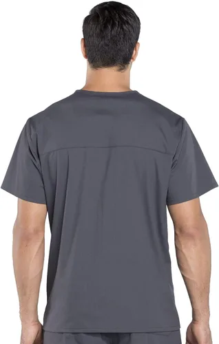 Vista 4 de Cherokee WW Professionals WW695 - Camisa de uniforme sanitario para hombre, con cuello en V
