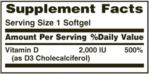 Vista 2 de Nature's Bounty, D 2000 Iu Softgels, 150
