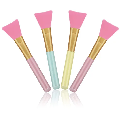 Vista 7 de Cuttte 4 aplicadores de máscara facial de silicona, aplicador de máscaras faciales flexibles, herramientas hidratantes sin pelo, cepillos faciales