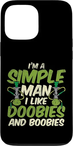 Vista 23 de iPhone 16 Simple Man Doobies Boobies Weed Cannabis 420 Stoner Men Estuche de regalo