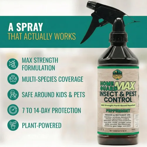 Vista 2 de Home Guard MAX - Aerosol para el control de insectos y plagas de menta, espray de aceite de menta natural para insectos, aerosol de araña a base