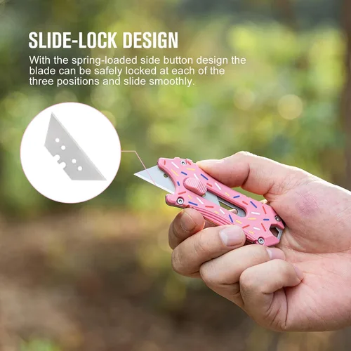 Vista 5 de OKNIFE Otacle EDC - Cuchillo utilitario retráctil, cuchillo para abrir cajas, herramienta multifuncional con cortador de cinturón, abridor