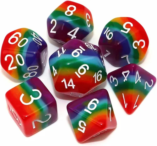Vista 22 de DND - Juego de dados de nebulosa negra mezcla azul oscuro para Dungeon and Dragons D&D RPG juegos de rol, 7 dados poliédricos con bolsa de dados