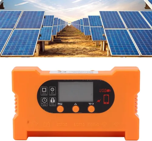 Vista 4 de Controlador de carga solar Dual USB tipo C de carga rápida Panel solar Regulador de batería Dc5521 Interfaz 12v/24v Adaptación automática (20A)