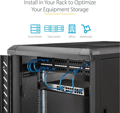 Vista 4 de StarTech - Estante voladizo para rack de servidores de 1U, 7 pulgadas, 33 libras / 33.1 lbs (CABSHELF1U) Para gabinete de equipo de red de 19in