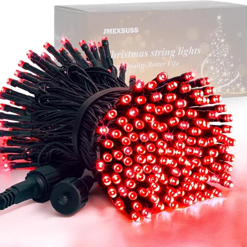 Vista 34 de JMEXSUSS Guirnalda de luces de Navidad de 200 LED azules y blancas, 66 pies, de exterior, expansible, para árbol, fiesta o decoración de hogar