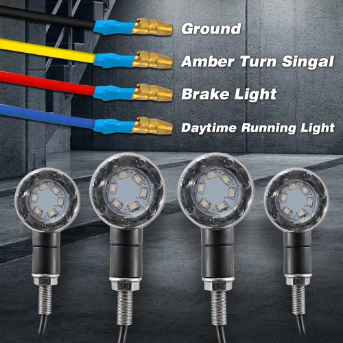 Vista 4 de 4 luces direccionales universales para motocicleta, mini bala LED, intermitentes, luces de freno, luces traseras traseras y luces de funcionamiento