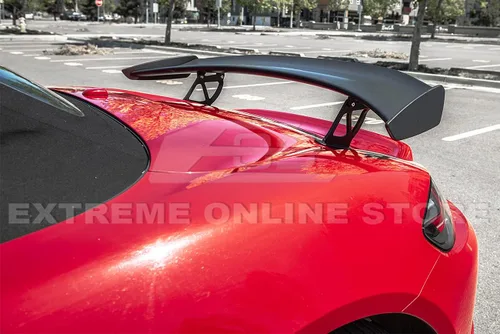 Vista 5 de Para Porsche 718 Boxster & Cayman 2017-presente GT4 Estilo ABS Imprimación de plástico Negro Alerón Trasero Alerón