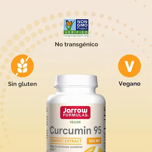 Vista 5 de Curcumin 95 de Jarrow Formulas, CUR120, 1, 1 500 mg, antioxidante y apoyo articular, estandarizado a la curcumina, apoyo contra radicales libres