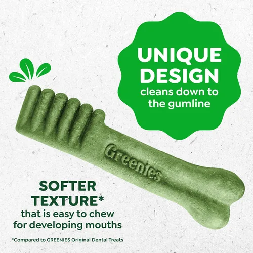 Vista 11 de Greenies Golosinas dentales naturales recomendadas por veterinarios para cachorros, tamaño pequeño, golosinas dentales para perros, paquete de 6
