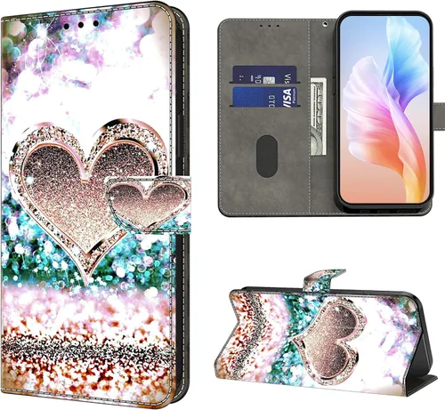 Vista 18 de Funda para Moto G 5G 2022, Moto G 5G 2022, funda protectora de piel sintética con tarjetero para Motorola Moto G 5G 2022 - Rosa azul
