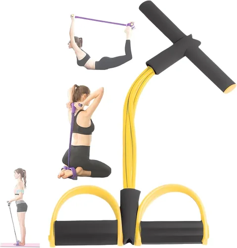 Vista 8 de 21 Bandas de Resistencia para Fitness - 4 Tubo Pedal Tirador de Tobillo - 2023 Nuevo Juego de Bandas Elásticas para Sentadillas y Estiramiento