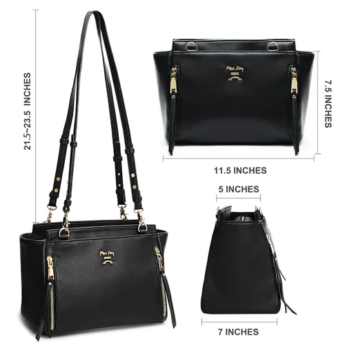 Vista 6 de miss fong Bolsa de pañales Mochila para pañales de bebé, bolsa de pañales de cuero grande Mochila y bolsa cruzada