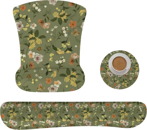 Vista 13 de Juego de alfombrillas ergonómicas de espuma viscoelástica para teclado y mouse con soporte para reposamuñecas, cojín antideslizante para la muñeca