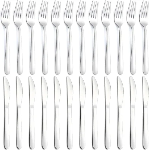 Vista 10 de Juego de cuchillos de mantequilla de 36 piezas, cuchillo de mantequilla de 9 pulgadas, juego de cuchillos de cena de acero inoxidable de grado
