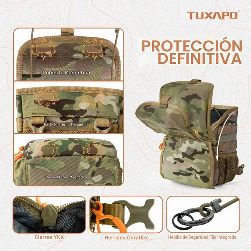Vista 8 de Paquete de arnés de binoculares con funda para telémetro, cubierta contra la lluvia, estuche para binoculares para caza, senderismo, tiro