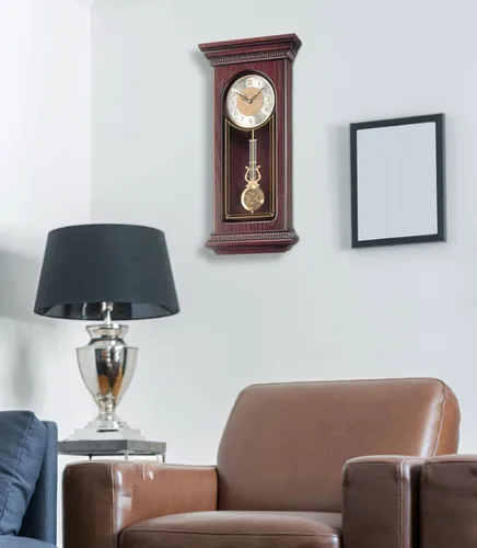 Vista 4 de SEIKO Reloj de pared de caoba con péndulo y campanilla