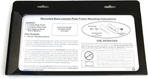 Vista 3 de Marco de matrícula de acero pulido con logotipo de Mercedes-Benz AMG