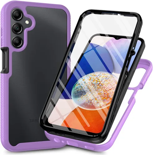 Vista 11 de Funda para Samsung Galaxy A13 LTE 4G, Samsung A13 LTE Funda para teléfono con protector de pantalla integrado, cubierta trasera delgada transparente
