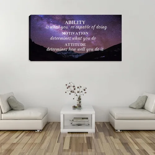 Vista 2 de Unbruvo Arte de pared motivacional para oficina, lienzo grande de 40 x 20 pulgadas con citas inspiradoras, impresiones de actitud motivacional