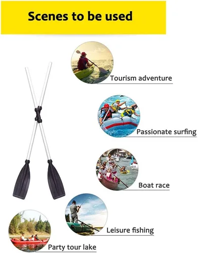 Vista 8 de 2 piezas de remos de kayak para botes inflables, paletas de kayak de aleación de aluminio de 50 pulgadas, ligeras, desmontables, ajustables