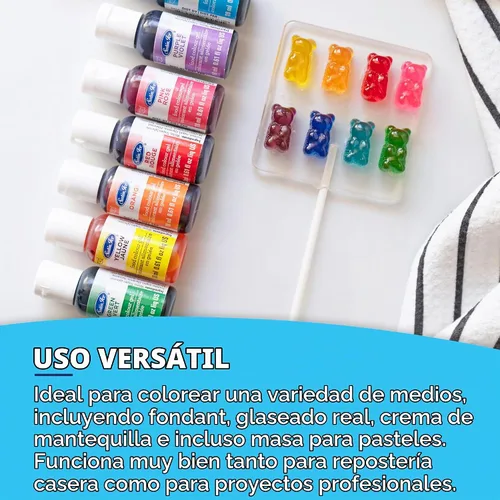 Vista 3 de Gel de colorante alimentario líquido Satin Ice, botella de 0.61 onzas líquidas, negro