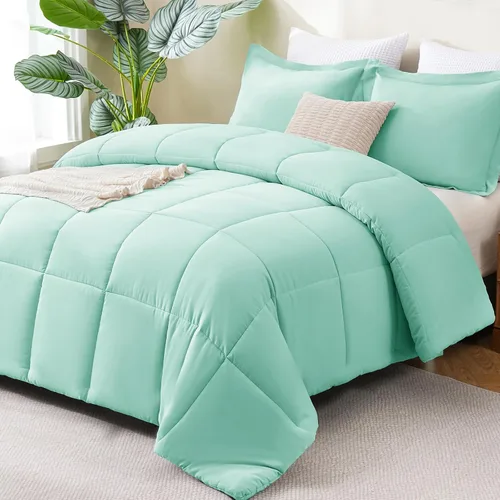 Vista 30 de CozyLux Juego de edredón Super King, juego de ropa de cama negro ceniza de 270GSM para todas las estaciones, juego de cama de 3 piezas cosidas