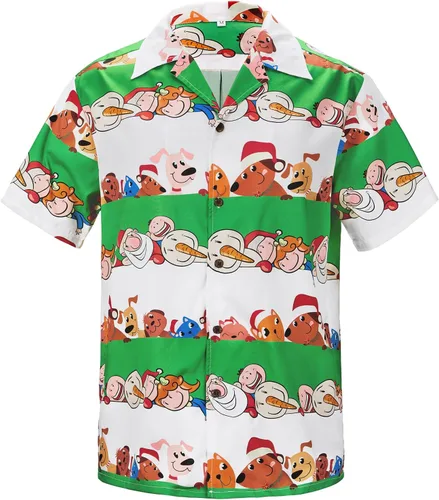 Vista 117 de Camisa hawaiana para hombre, con estampado floral, cómoda, con botones, casual, manga corta, ropa de playa para hombre