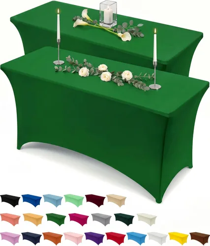 Vista 63 de Utopia Kitchen Mantel rectangular de spándex de 4 pies [1 unidad, negro] 200 GSM elástico, ajustado, lavable y resistente a las arrugas, cubierta