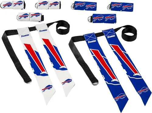 Vista 17 de Franklin Sports NFL - Conjuntos de fútbol con bandera del equipo de la NFL, cinturones + banderas, para niños + adultos, se adapta a cintura