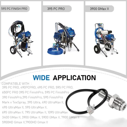 Vista 2 de 243222 Transductor de presión de rociador sin aire adecuado para pulverizadores de pintura sin aire Graco 190ES 390 395 490 495 595 695 795 1095
