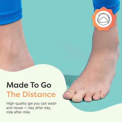 Vista 7 de ZenToes Paquete de 6 protectores de gel para los dedos de los pies, amortigua y protege para proporcionar alivio de uñas perdidas o encarnadas, Beige