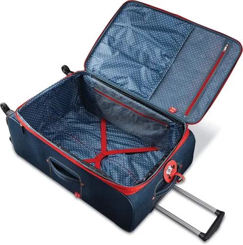 Vista 2 de American Tourister - Maleta con ruedas giratorias de Disney, Minnie Mouse Denim), 126120-1255