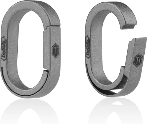 Vista 10 de KeyUnity Titanium Side-Opening Oval Key Ring – Lightweight EDC Connector for Car Keys, Tools, and Outdoor Gear
