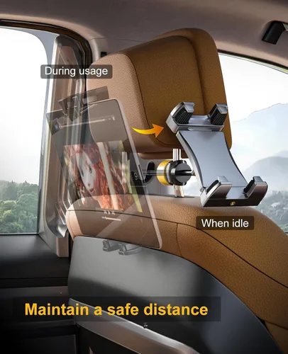 Vista 3 de LINCO Soporte para tablet para asiento trasero – Soporte ajustable para iPad para coche – Soporte de tableta de coche para viajes – Se adapta a