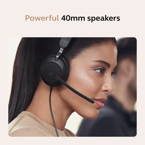 Vista 5 de Jabra Evolve2 40 SE (versión 2026) Auriculares mono con cancelación de ruido con cable - Cuenta con tecnología de llamada de 3 micrófonos y cable