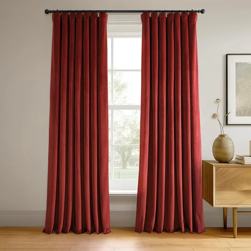 Vista 50 de HPD Half Price Drapes Cortinas Opacas Térmicas de Terciopelo Signature para Sala de Estar de 63 Pulgadas de Largo (1 Panel) con Bolsillo para Barra