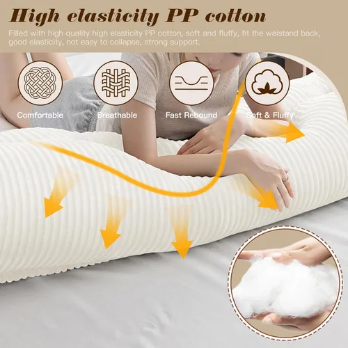 Vista 3 de Almohada Triangular Grande para Cabecera en Forma de Cuña para Descanso en Cama y Lectura; Almohada para el Respaldo con Soporte y Posicionamiento