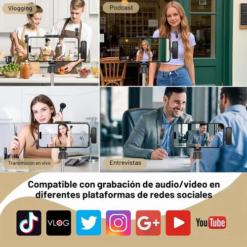 Vista 6 de MAYBESTA Mini micrófono inalámbrico para iPhone y teléfono Android, micrófonos de solapa Bluetooth con estuche de carga para grabación de video, 2