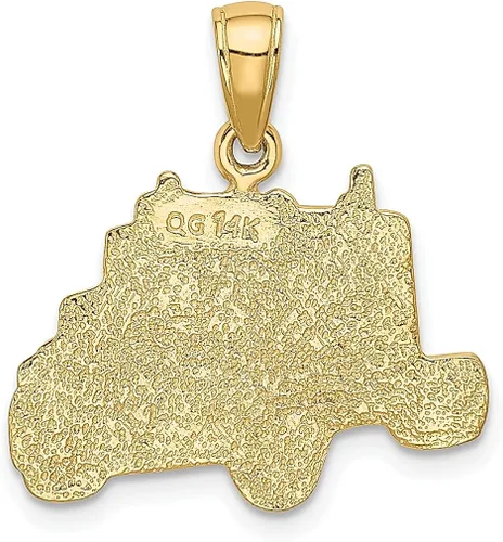 Vista 3 de Collar con colgante de cabina de camión de oro amarillo de 14 quilates para viajes transporte de joyería fina para mujeres regalos para ella