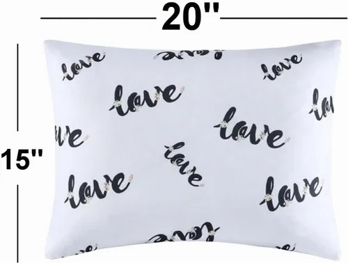 Vista 2 de 2 fundas de almohada de viaje para niños pequeños con estampado de amor, 15 x 20 pulgadas, con cierre de cremallera, funda de almohada rectangular