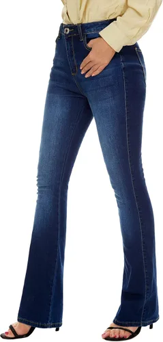 Vista 3 de VIPONES Jeans acampanados para mujer, elásticos, de cintura alta, acampanados, con curvas