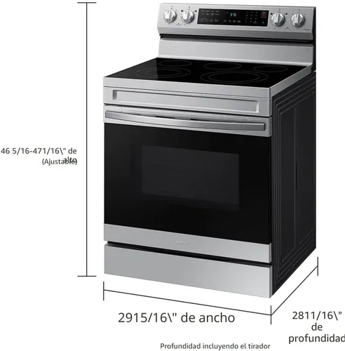 Vista 2 de Samsung NE63A6511SS - Cocina eléctrica independiente Smart de 6.3 pies cúbicos en acero inoxidable
