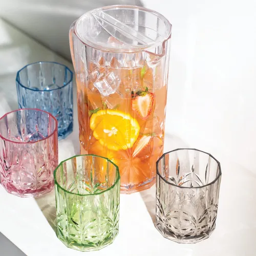 Vista 8 de BELLAFORTE - Vaso corto irrompible de plástico Tritan, juego de 4, 13 oz - Vasos de bebida de corte de cristal irrompibles Myrtle Beach al