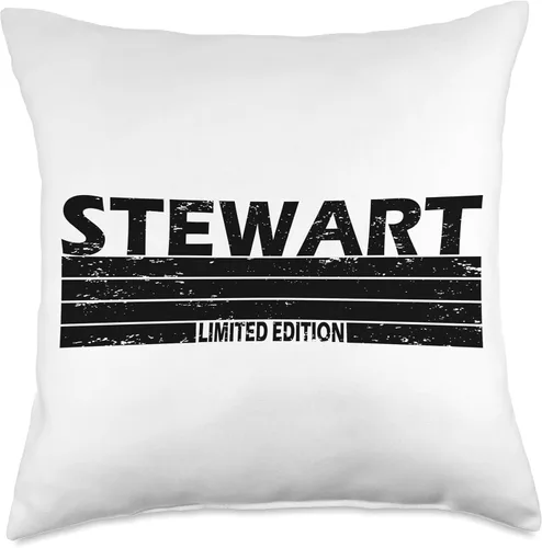 Vista 4 de Stewart Surname Limited Edition Retro Vintage Style Sunset Throw Pillow